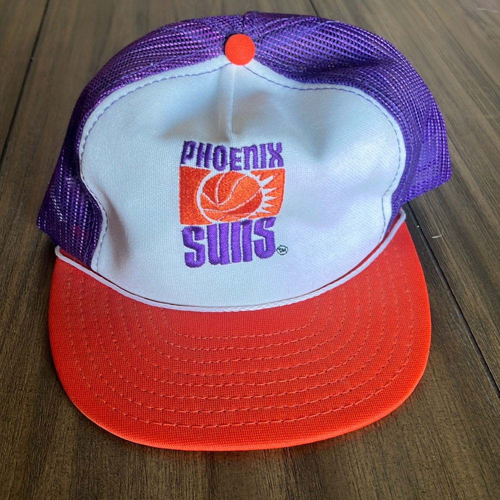Vintage Phoenix Suns mesh back trucker style flat bill hat